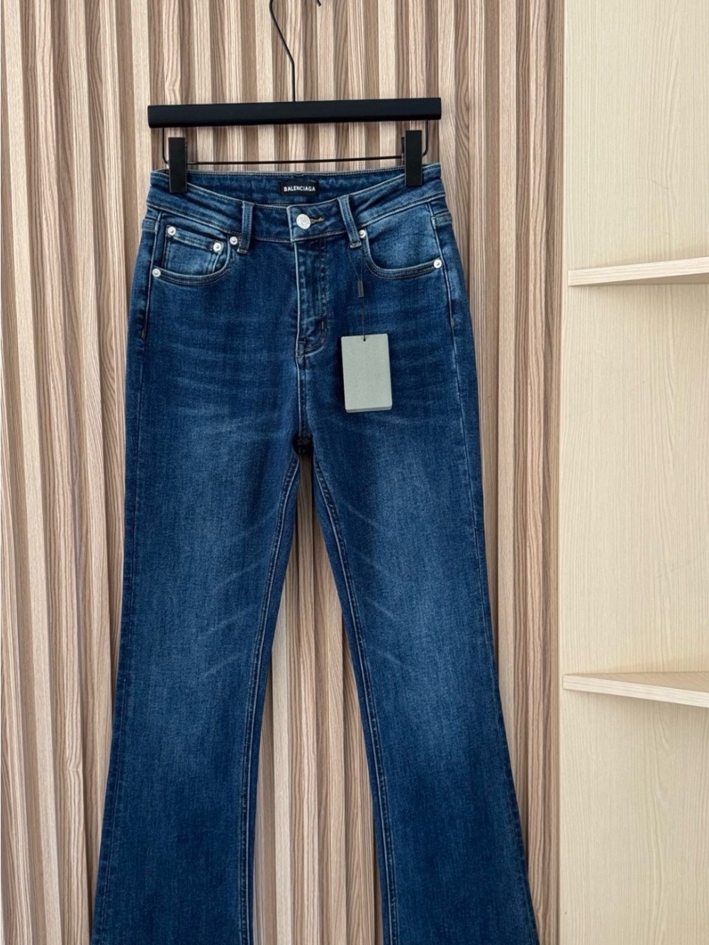 Balenciaga Women's Dark Blue Flare Jeans